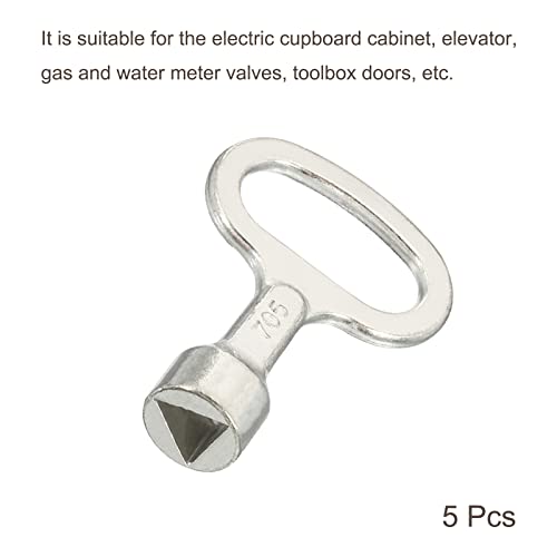Patikil Triangle Socket Spanner Key, 5 Pack Electrical Cabinet Gas Water Meter Switch Key For 0.51"X0.39" Triangular Panel Lock, Silver #TOP2