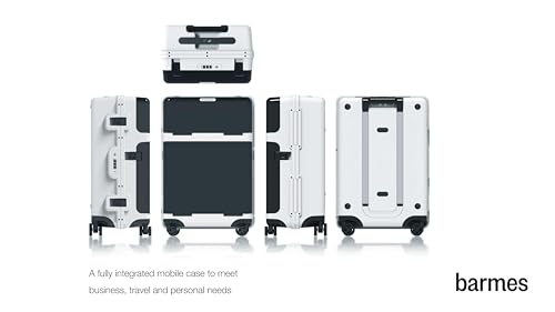 BARMES Design CarryOn Luggage, Quality Material, Practical Features, Easy Access Compartments, Professional Modern Look (BLACK-WHITE)3