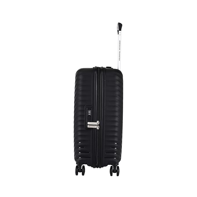 Image of American Tourister Set (55+68+79 CM) Check-in Trolley Bag with Combination Non TSA Lock & 8 Wheels Hard-Sided PC Medium Suitcase /Trolley Bag with Double Spinner Wheels /Luggage for Men & Women (Black)