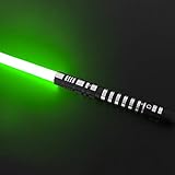 YDD ライトセイバー LED ライト メタル アルミニウム 柄、ゴースト プレミアム フォース FX ブラック シリーズ ライト セイバー 大人用、リアルでの決闘対応（グリーン）