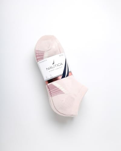 Image of Nautica Womens No Show Socks Moisture Wicking Athletic Low Cut Socks 6 Pack | Moisture Wicking Dri-Motion Fabric, Cushioned Key Areas, Banded Arch Support, No Show Low Cut, Shoe Size 4-10
