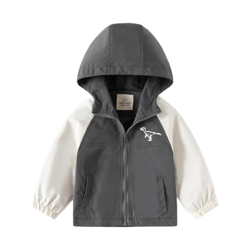 Meufam Baby Boys Girl Lightweight Color Block Hooded Jacket New Long Sleeve Windbreaker Outerwear Zipper Windproof Coats