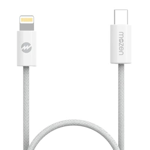 Image of Amkette MOZEN Certified 27W lightning cable iphone, 480Mbps Data Sync, Premium Braided Build, ABS Connector, (MFi-Standard & BIS Certified), Compatible with iPhone 5-14 & iPad lighting cable iphone