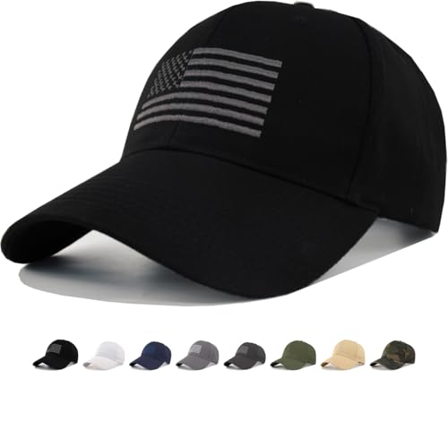 Image of American Flag Baseball Hat - XL, XXL, 3XL Plus /Regular Size Men's Cotton Structured Patriotic Ball Cap