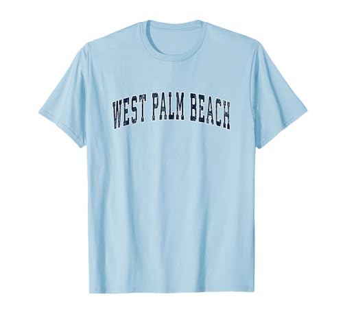 West Palm Beach Florida FL Diseño deportivo vintage Diseño azul marino Camiseta