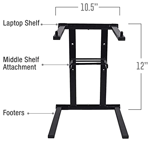 Axcessables Portable Dj Laptop Stand With Bag | Folding Laptop Stand | Elevated Macbook Stand For Home Office, Music Production, Gaming, Dj Controller | No Assembly Required (Djlts-01 -Black) #TOP1