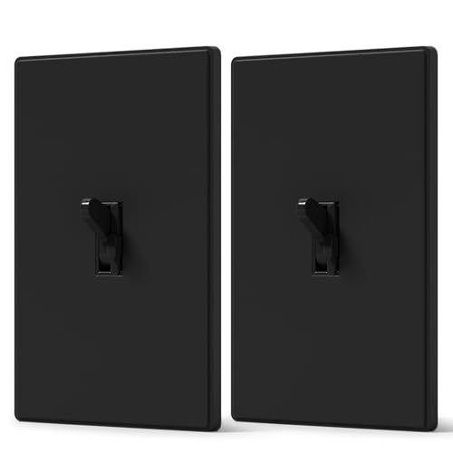 Image of AIDA Digital Toggle Dimmer Switch for Dimmable LED, CFL & Incandescent Bulbs, Single Pole /3-Way, Screwless Wall Plate Included, UL Listed, No Neutral Wire Needed, Black, (2 Pack)