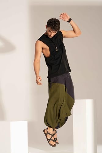 Image of The Veshti Company Stylish Harem Pants for Men's Cotton Hippie Style Baggy Oversized Yoga Pajama Pant