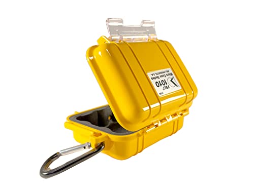 Peli 1010, Mikrotasche, Micro case series, kleine Schutzbox für Kleinteile, Einheitsgröße, 0,31L Volumen, Farbe: Gelb