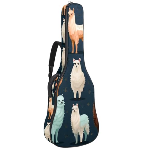 Housse de transport pour guitare acoustique à motif alpaga pour cours et voyages
