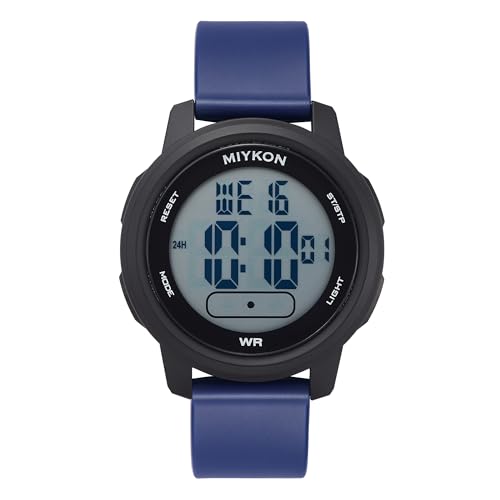 Image of Miykon Ultra-Thin Digital Watch for Men - Minimalist Waterproof Sports Watch with Large Easy to Read Display - Shockproof Resin, Super Illuminator, Stopwatch & Timer, Alarm, Dual Time, 24hr Military Time