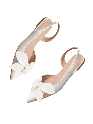 Image of Verdusa Women's Bow Pointed Toe Flat Shoes Slingback Flats Dress Shoes