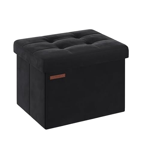 Songmics Home SONGMICS Small Folding Storage Ottoman, 12.2 x 16.1 x 12.2 Inches — $18.99 (21% off)
