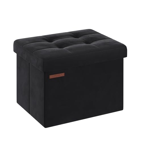 Songmics Home SONGMICS Small Folding Storage Ottoman, 12.2 x 16.1 x 12.2 Inches