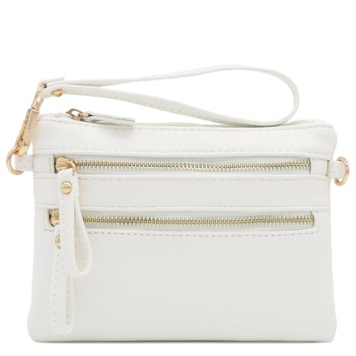 Image of FashionPuzzle Multi Zipper Pocket Small Wristlet Crossbody Bag