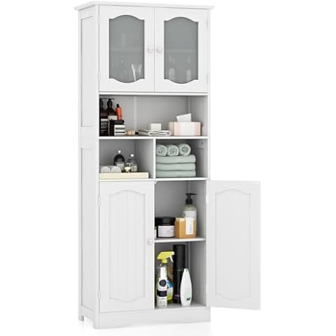 COSTWAY Freestanding Bathroom Storage Cabinet Cover
