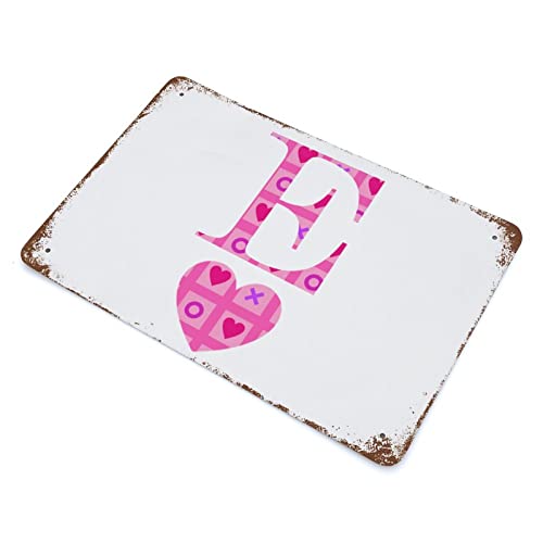 Panneau de Saint-Valentin en aluminium durable, initiale E 30x45cm - 8