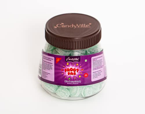 Image of CandyVille Frootfab Blueberry Candy Jar (400 Grams) | Fruit Flavoured Candy