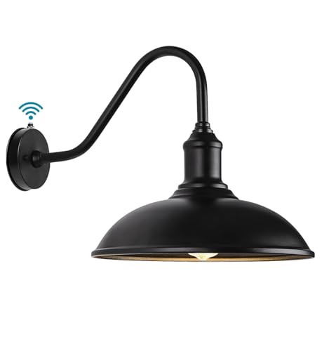 Image of 11 Inch Outdoor Barn Gooseneck Lights from Dusk to Dawn, Waterproof and Rust Resistant Classic Farmhouse Barn Lights, Gooseneck Lights for Garage, Patio and Porch