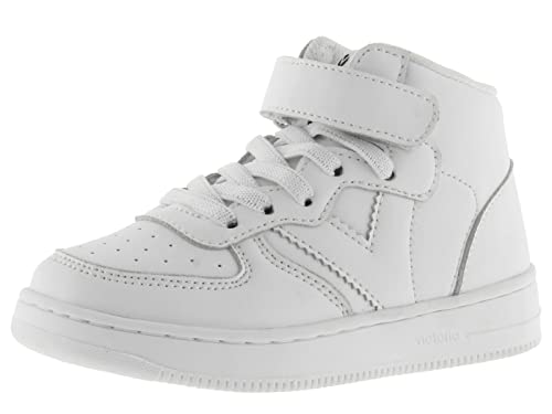 victoria Toddlers Tiempo Faux Leather High-Top Sneakers, White,10.5 M US