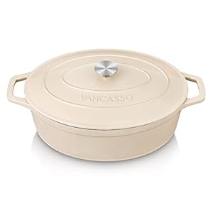 vancasso Enameled Cast Iron Dutch Oven, 9.3 Quart Dutch Oven Pot with Lid, Oval Dutch Oven Cast Iron Pot with Non Stick Enamel Coating for Bread Baking