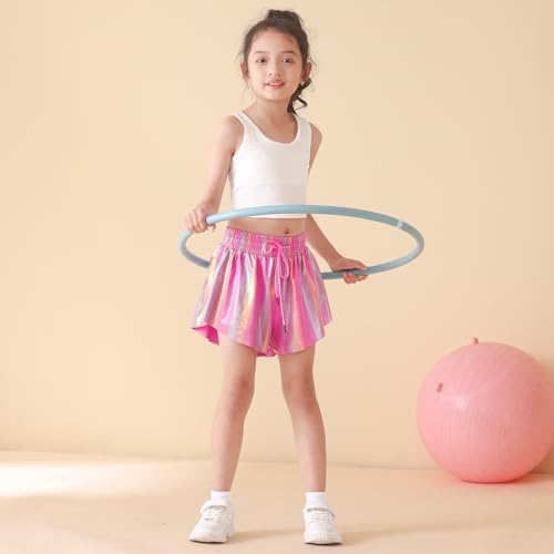 Shorts de borboleta para meninas, shorts atléticos esvoaçantes para meninas, saia 2 em 1 para roupas