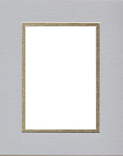 18x24 Double Acid Free White Core Picture Mats Cut for 13x19 Pictures in Nantucket Grey and Gold-image-48