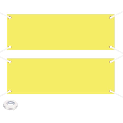 Bannière vierge en vinyle avec corde bâche jaune de signalisation extérieure 60x152 cm