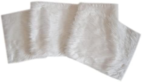 White Luxury Faux Fur ,Self Reverse to Micro Soft Fabric ,Christmas Style Runner,Table Decoration (13inch x 72inch/33cm x 183cm)