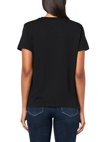 Image of DKNY Women's Short Sleeve V-Neck Mesh Ruched Knit Top