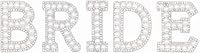 Braut Bügelbuchstaben für Textilien 5 Stück Hochzeit Aufbügeln Buchstaben Strasssteine Buchstaben zum Aufnähen Weiß Perlen Bügelbilder Aufnäher für Kleidung, Hüte, Schuhe, Bastelbedarf