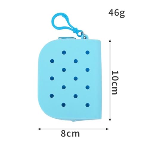 Card Holder Mini Holes Change Pouch Durable Zipper Coin Purse(Purple)2