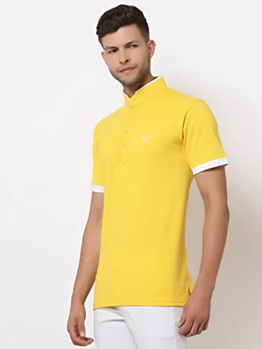 Image of UZARUS Men's Solid Cotton Regular Fit Polo T-Shirt