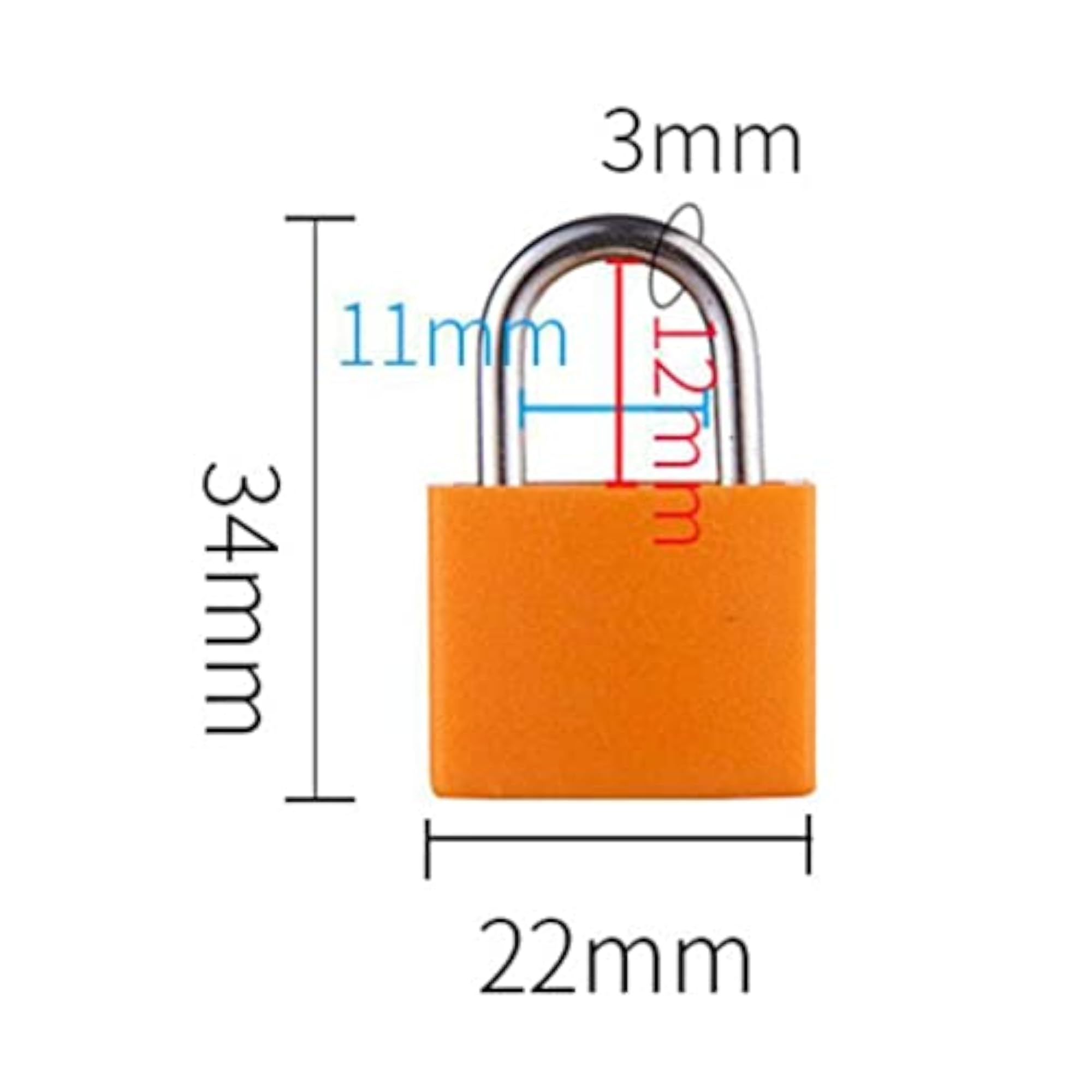 Mini Padlock with Key, 2 Pack