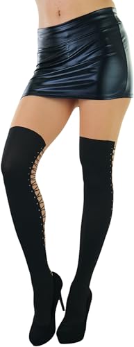 Image of ToBeInStyle Women's Full Footed Pantyhose with Thigh High Designs