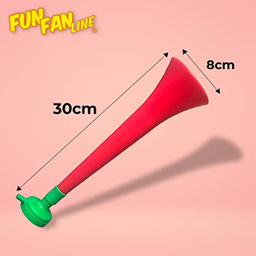 FUN FAN LINE - Pack x3 Plastic Trumpets/Vuvuzela stadium horn for soccer and sports events. Soccer fan trumpet. Noisy air horn for cheerleading and animation. (Portugal) - Image 2