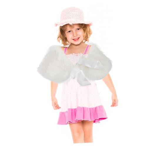 Girls Faux Fur Shawl Winter Warm Wrap Shawl Flower Girl Dress Accessory4