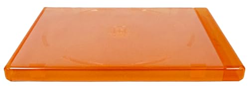 Image of Mediaxpo Premium Standard Orange Audio Book Blu-Ray Single Cases 12MM - Single Disc Polypropylene Case with Clear Sleeve for Artwork and Inserts (Pack of 200)