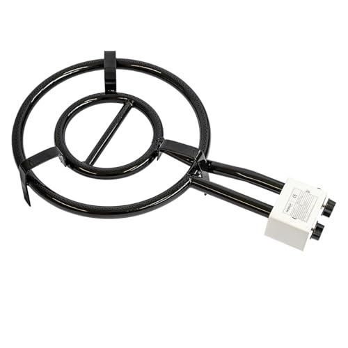 Kochmann Germany Paella-Gasbrenner mit 2-Brennringen, 40 cm - Leistung 10,5 kW bei 50 mbar Perfekt für Paella Pfannen, Grillplatten, Woks und mehr