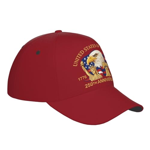 Image of USA-250th-Wine-Red Baseball Cap Trucker Cap Adjustable Sportswear Hat for Men Women Adults