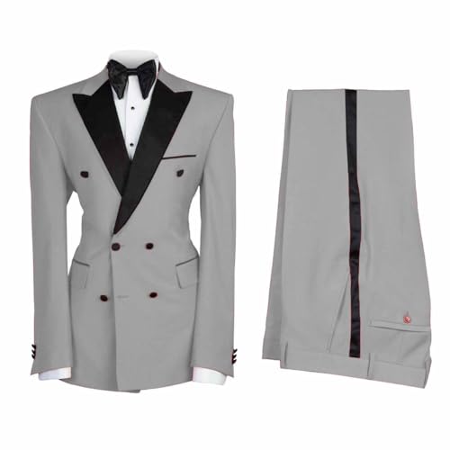 Costume deux pièces pour homme avec veste croisée à revers de pointe et pantalon élégant