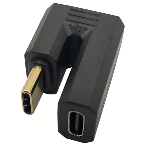 Qaoquda USB C U Shape Adapter, 180 Degree Angled USB 3.1 Type C (USB-C) Male to Female U Shape Adapter 4K60hz Resolution 10Gbps for Laptop, Tablet & Mobile Phone Cover