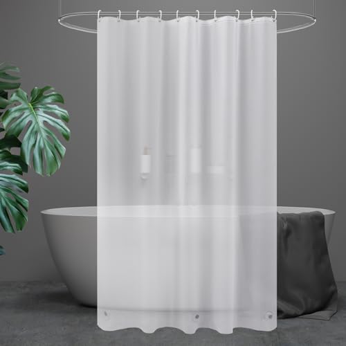 UFRIDAY 60 Shower Curtain Liner Frosted,60x72 inches Shower Curtain with 3 Big Weighted Magnets Heavy Duty PEVA 10 Grommet Holes Waterproof Shower Liner