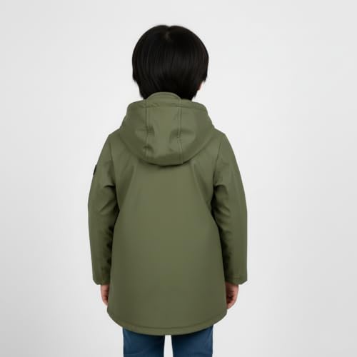 Image of Hunter Boys Plush Lined Rain Jacket - Waterproof Hooded Coat for Kids, Toddlers & Big Boys, Cold Weather Outerwear (2T-12)