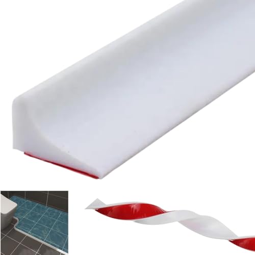 1 metro - Barrera de agua para ducha y cocina | Perfil de silicona impermeable autoadhesivo | Goma vierteaguas flexible para plato de ducha, bañera o encimera