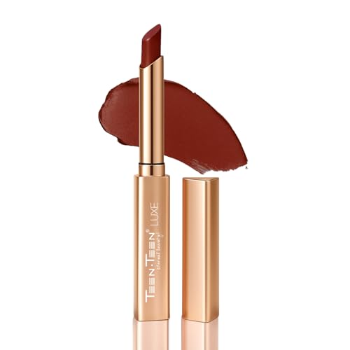 Image of TEEN TEEN LUXE Matte Lipstick | Long Lasting | Ultra Smooth | Velvet Finish Rich Pigmented Lip Shade | Lightweight & Travel Friendly Lip Color Stick | Caramel-Cookie, 1gm