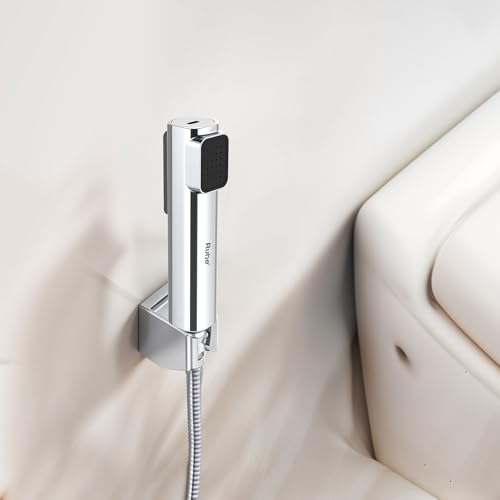 Image of Ruhe Target Water Saving Health Faucet Set for Bathroom | 2 Flow Modes | Handheld Jet Spray for Toilet | ABS Hand Gun with 304-Grade Stainless Steel Flexible Tube 1 Meter and Wall Hook /Holder