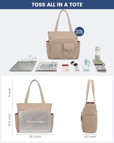 LOVEVOOK Lightweight Multi-Pocket Laptop Tote