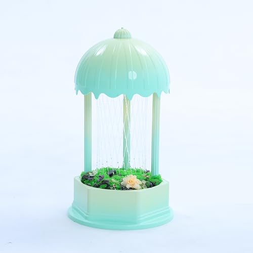 Lumiruiss Forest Series Oil Rain Lamp Base Gradient Green Nature-Inspired Mood Light Customizable Display Stand for Art Figures Ethereal Forestcore Decor for Bedroom & Sanctuary (Lamp Only)