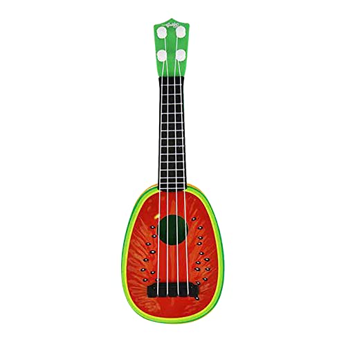 Alecony Kindergitarre 4 Saiten Ukulele Gitarre Spielzeug, Frucht Saiteninstrumente Musik Pädagogisches Spielzeug Musikinstrument Geburtstag Geschenke für Kinder Anfänger (Wassermelone) Cover